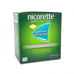 Nicorette Menthe Fraiche 2mg Sans Sucre 210 gommes à mâcher