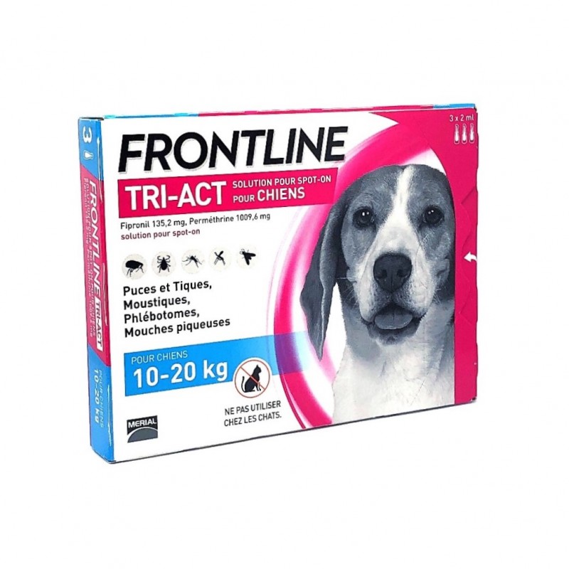 Frontline Tri Act Chien 10 à 20 kg - 3 pipettes